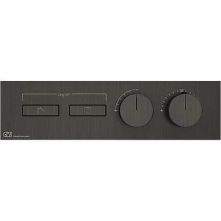 Gessi Hi-Fi Unterputz-Thermostat für 2 Verbraucher, 3/4" - Metall in Schwarz gebürstet (Art.-Nr. 63012707)