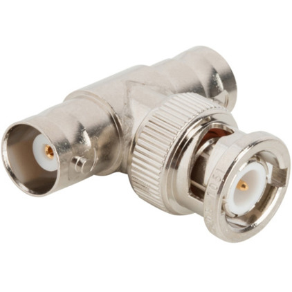 BNC T-Adapter | Koaxial-Adapter | 50 Ω | BNC-Stecker auf 2 x BNC-Buchse | T-Form | Modell 031-208-1051