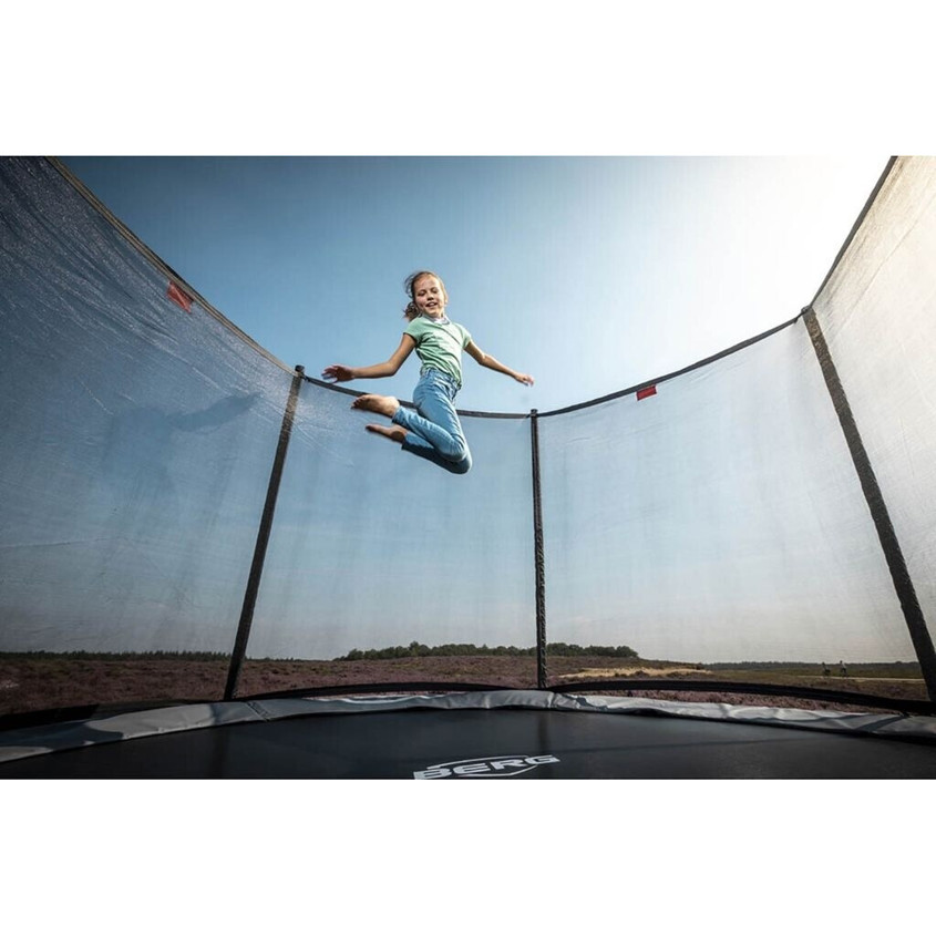 Berg Favorit 270 cm Trampolin mit Comfort Sicherheitsnetz - Grau