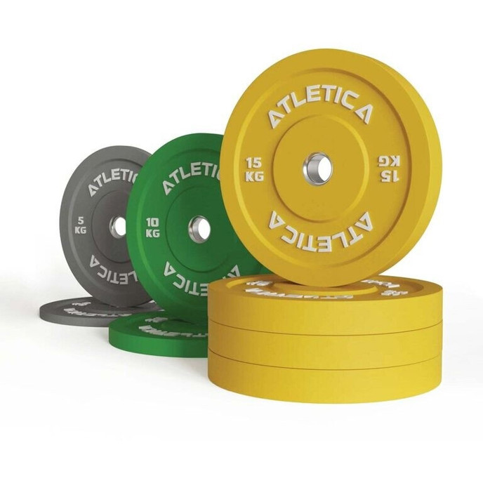 Atletica 90 kg Farbbumperplatten Set - Ideal für Hanteltraining