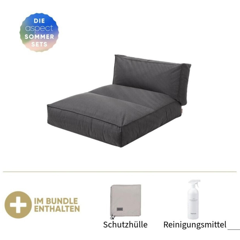 Blomus Stay Sitzsack-Daybed Coal - Verstellbare Designer-Doppelliege von Kaschkasch