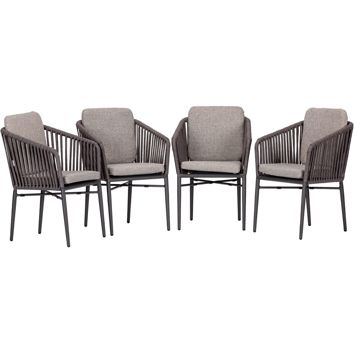 Acamp Set 4x Armsessel Manhattan anthrazit