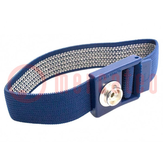 ESD Handgelenkband mit männlichem Druckknopf 10mm - Blau