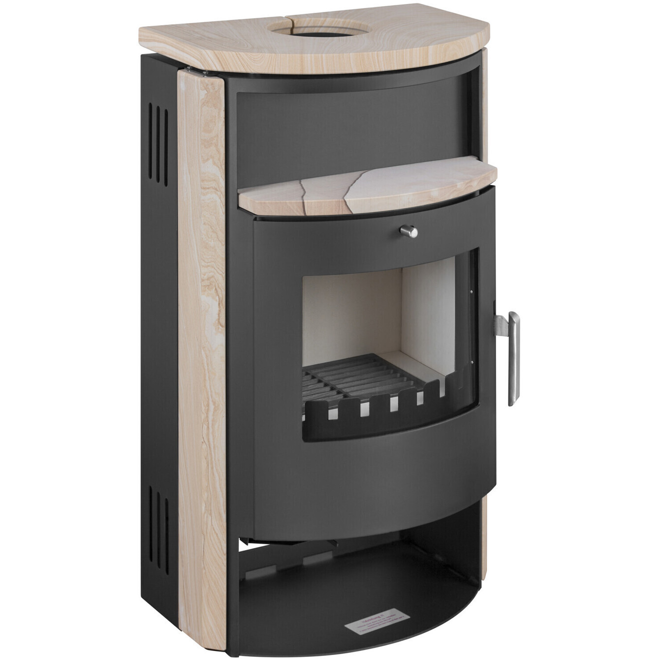 Accente Pamir 2.0 STS Kaminofen - 6,7 kW - Sandstein Beige/Schwarz