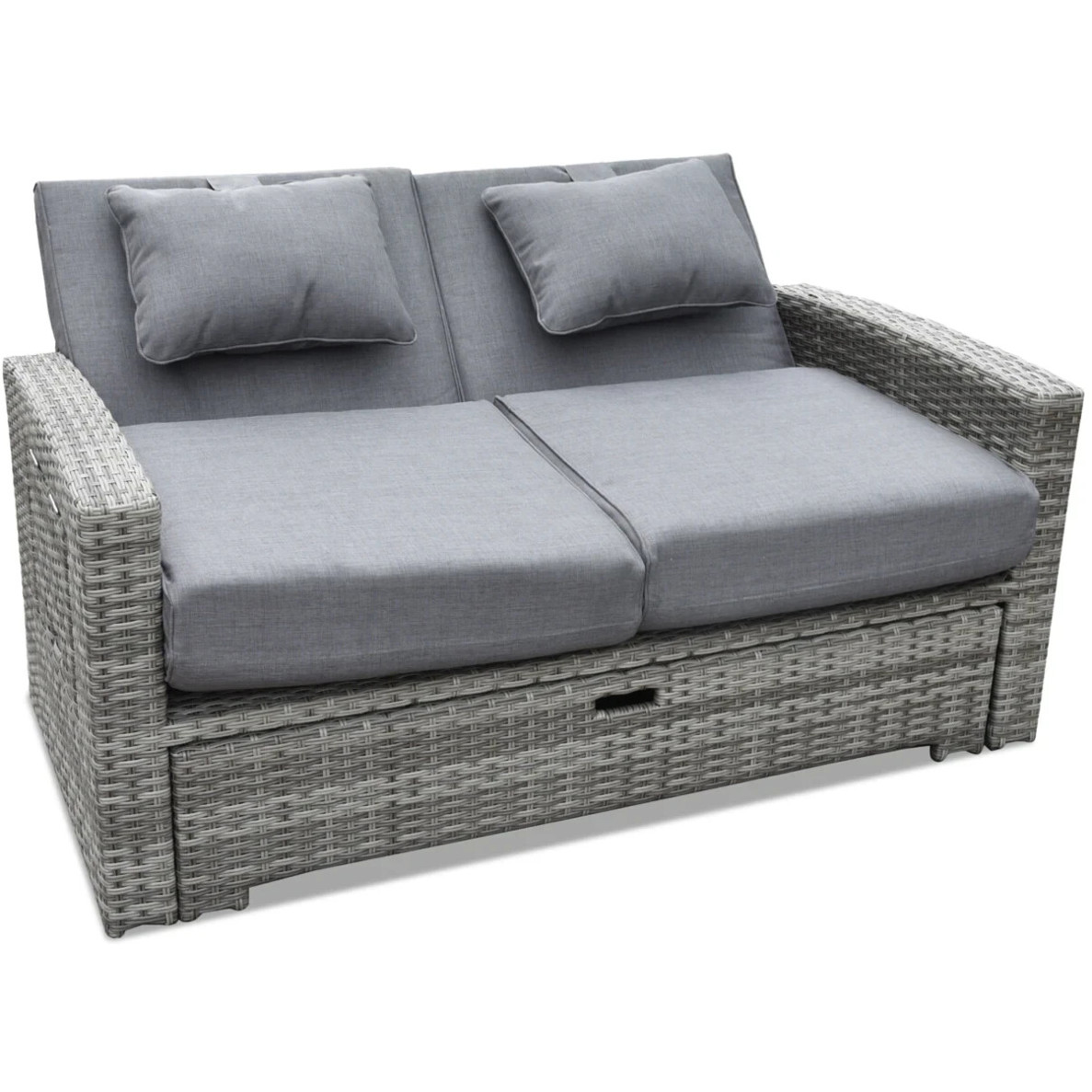 Bellavista Begur Polyrattan Doppelliege - 148x92x90 cm - Grau/Beige