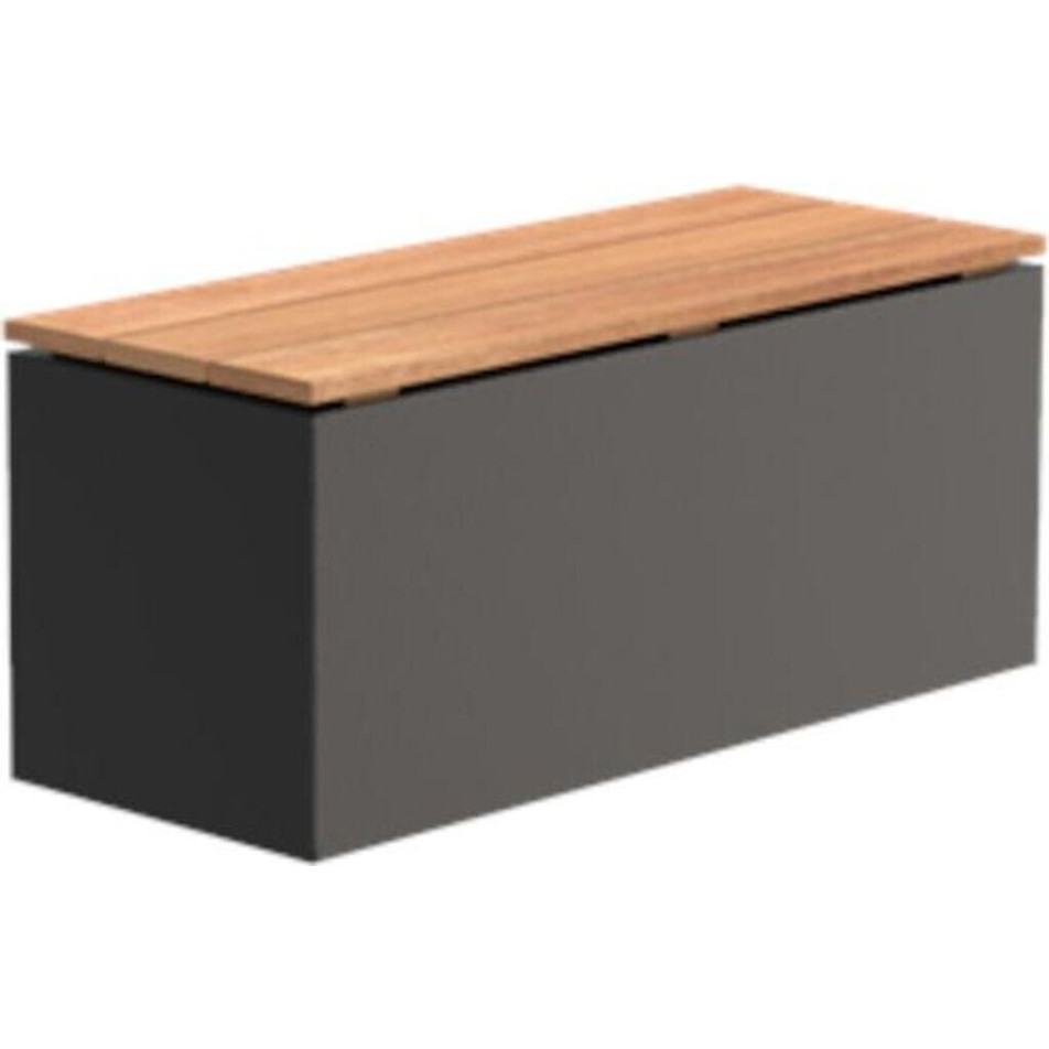 Adezz Sitzbank Sockel mit Sitz - Moderne Gartenbank 100 cm grau