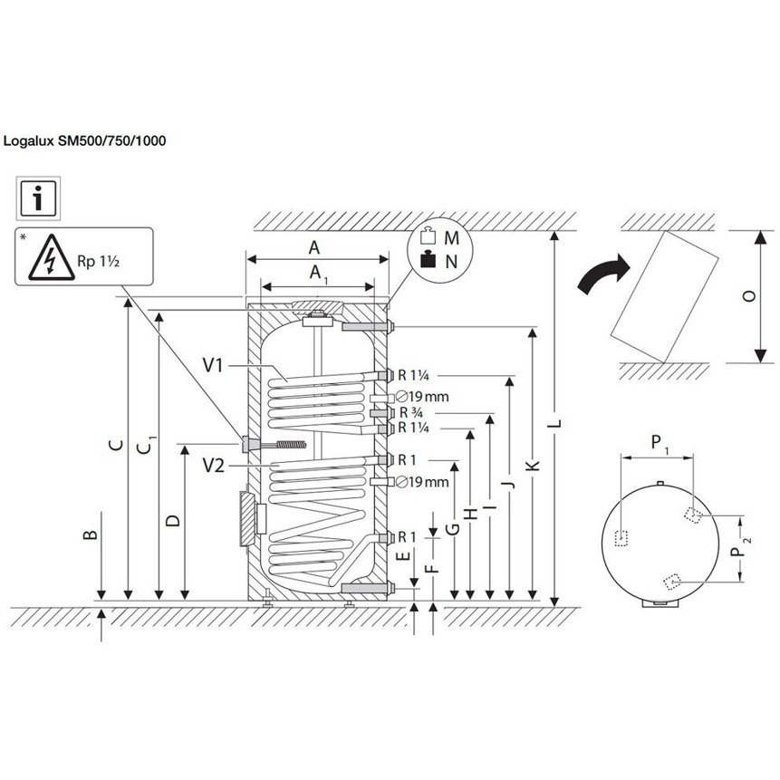 Buderus Logalux SM500.5C Solarspeicher 500 Liter - Energieeffizienzklasse C