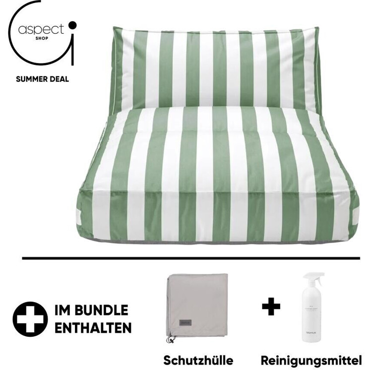 Blomus Stay Outdoor-Bett 190x120 cm - Modernes Gartenbett in Lily White/Duck Green