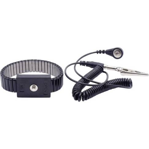 Quadrios ESD-Handgelenkband mit Druckknopf – Schwarz – 4 mm für optimale Erdung