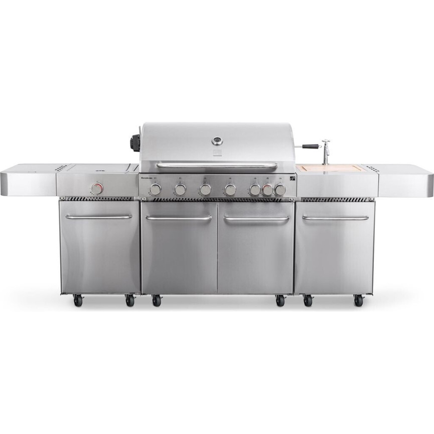 G21 Nevada BBQ Kitchen Premium Line Gasgrill 8 Brenner + Druckminderer G21-6390340