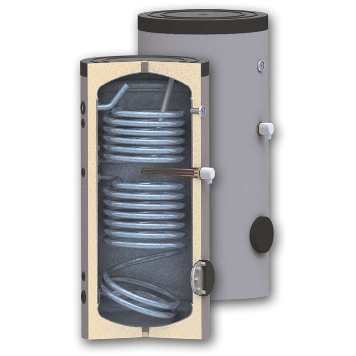 ThermoFLUX TBWS-RR Solarspeicher 300 Liter - Hocheffizienter Warmwasserspeicher mit 2 Wärmetauschern