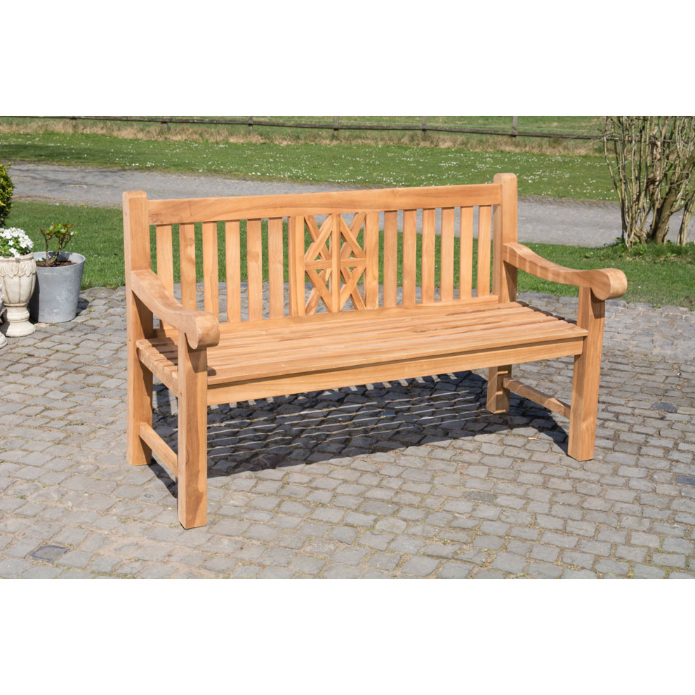 CLP Teakbank Florida 240 cm - Massive Gartenbank aus hochwertigem Teakholz