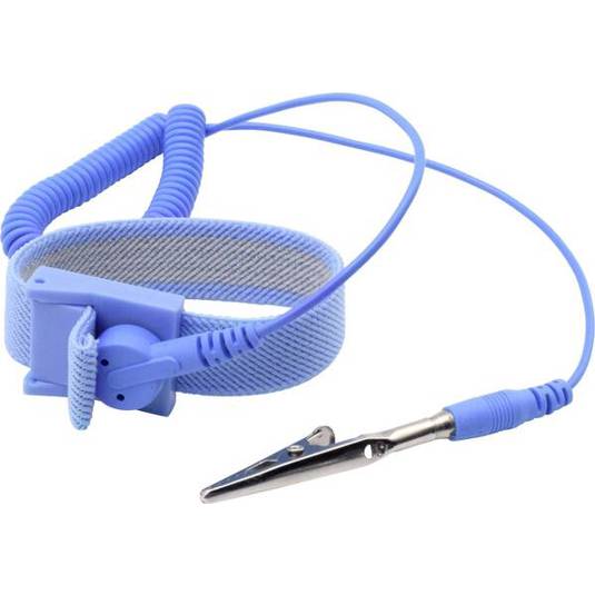 Quadrios ESD-Handgelenkband mit Druckknopf - Blau, 10 mm - Erdungsarmband