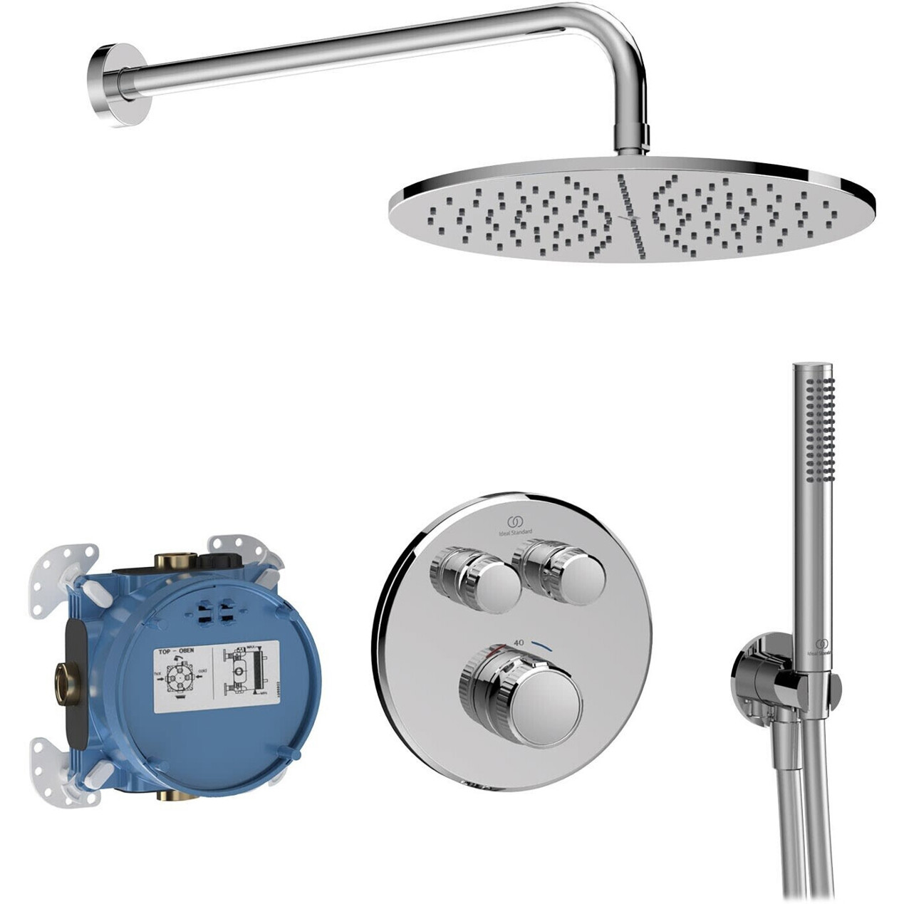 CeraTherm Navigo Duscharmaturen-Paket 02 von Ideal Standard - Chrom (A7772AA)