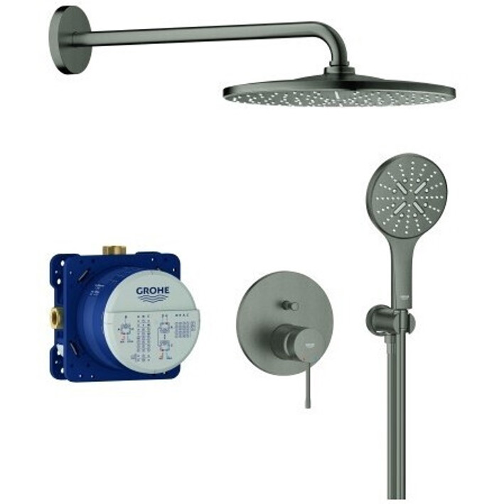 GROHE Essence Unterputz Duschsystem mit Rainshower Mono 310 - Hard Graphite gebürstet (25287AL0)