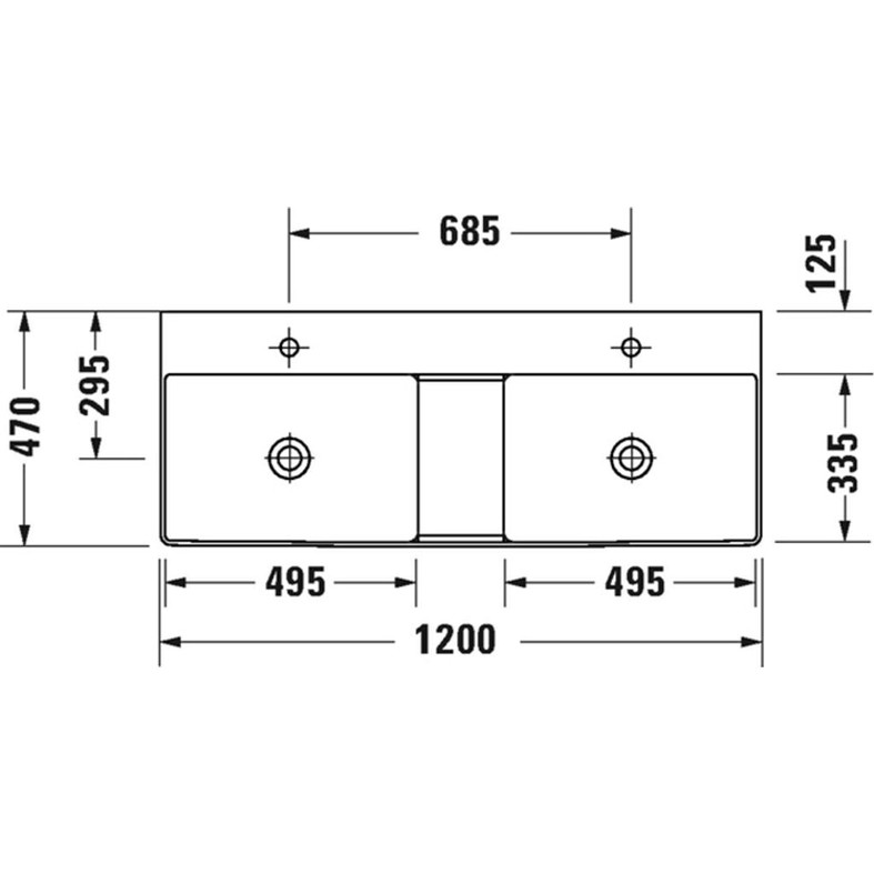 Duravit DuraSquare Waschbecken 120 x 47 cm in Weiß-Alpin (2353120041)