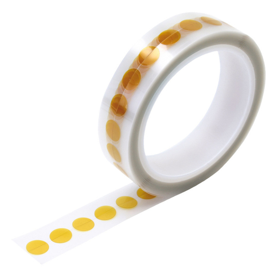 Polyimid Klebepunkte - 1.000 Stück auf Rolle, 14 mm Durchmesser | Kapton Klebepunkte für Präzisionsanwendungen