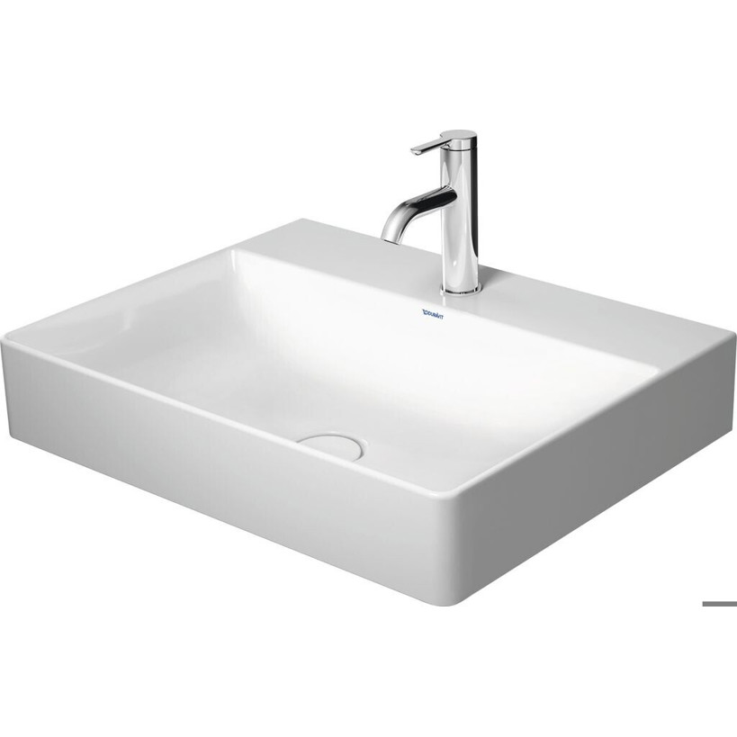 Duravit DuraSquare Waschbecken 60 x 47 cm, weiß alpin mit WonderGliss (Modell 23536000711)