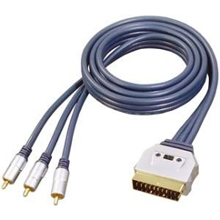 SCART Adapter GR-Kabel PB-473 - Videokabel-Adapter, 3 m, 21-pin, Schwarz