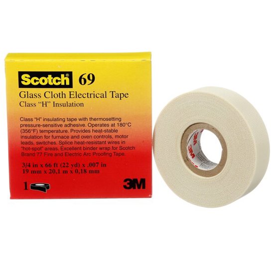 3M™ ET 69 Isolierband - Glasgewebeband in Weiß - 50 mm x 33 m x 0,18 mm