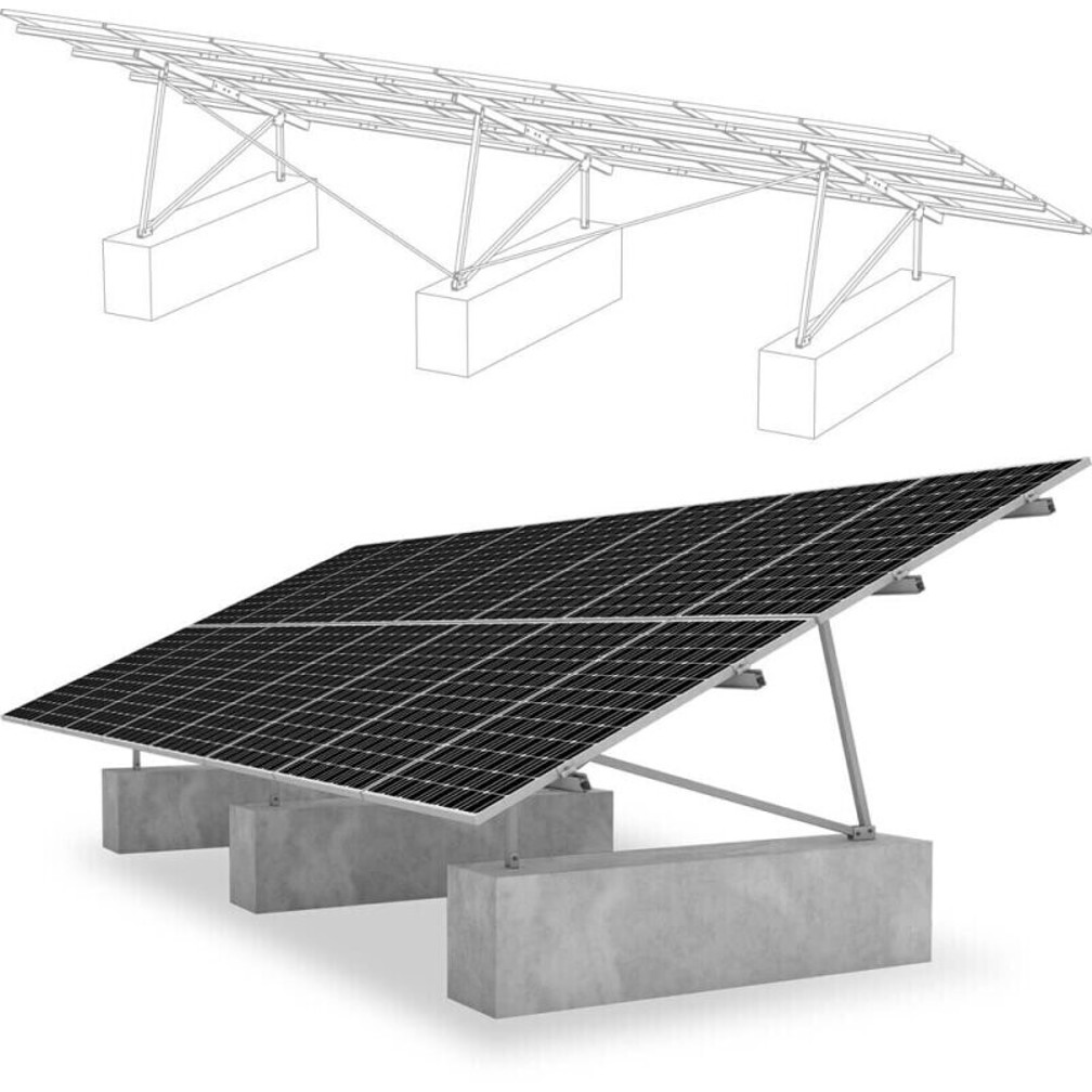 K2 Systems Montagekit P P Rack 15/20/25° 0.8kN/qm - Hochwertige Solarpanel-Halterung