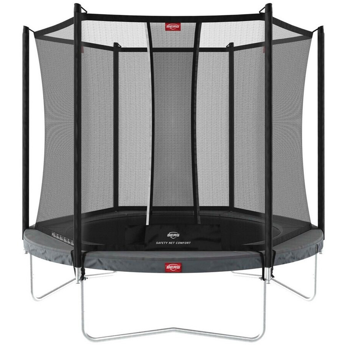 Berg Trampolin Favorit 200 cm mit Sicherheitsnetz – Grau