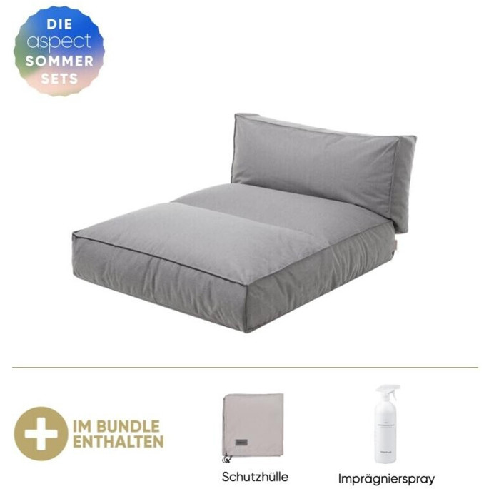 Blomus Stay Sitzsack-Daybed Stone - Designer Doppelliege mit verstellbarer Liegeposition