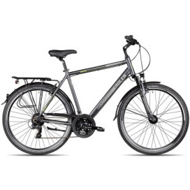 Adler Verona Herren Trekkingrad 28 Zoll - Graniteblack Matt mit Federgabel und 21-Gang Shimano Tourney