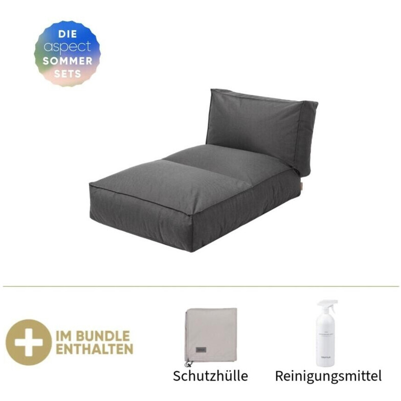Blomus Stay Daybed S coal - Moderne Outdoor Loungeliege mit Kissen 190x80 cm