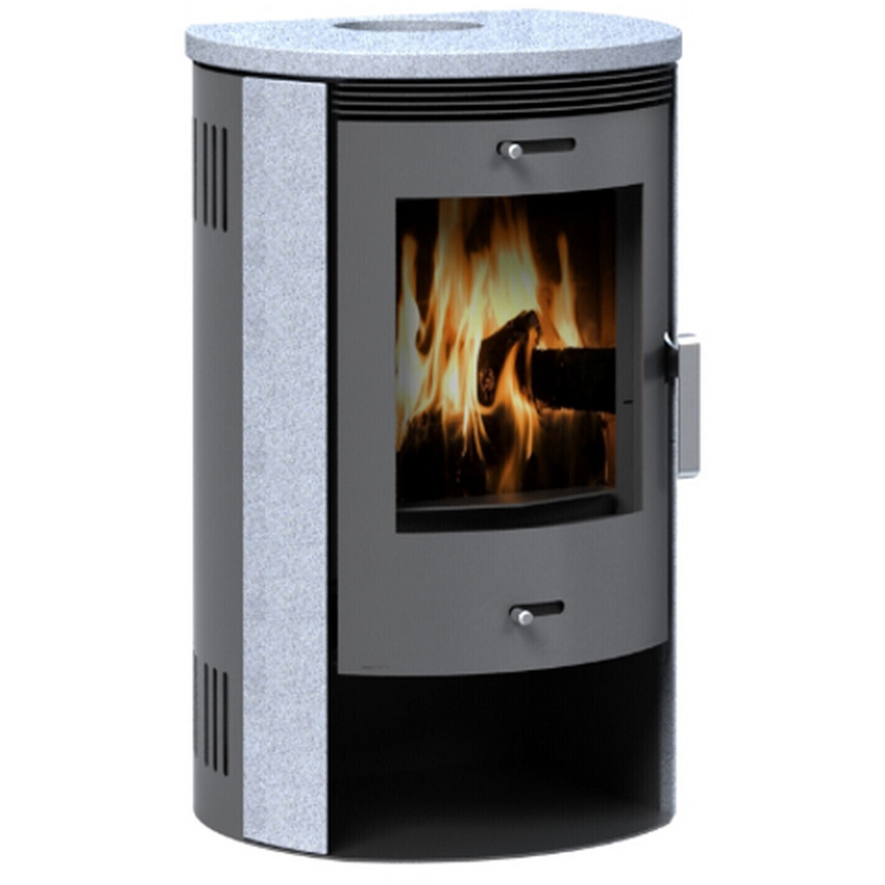 Accente International Nyborg GTS 13 - 3.0kW Kamin/Ofen aus Stahl mit Granit in Grau