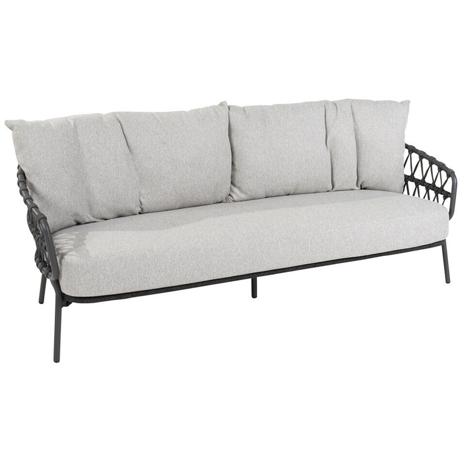 4Seasons Calpi Gartensofa 3-Sitzer in Anthrazit mit 3 Kissen