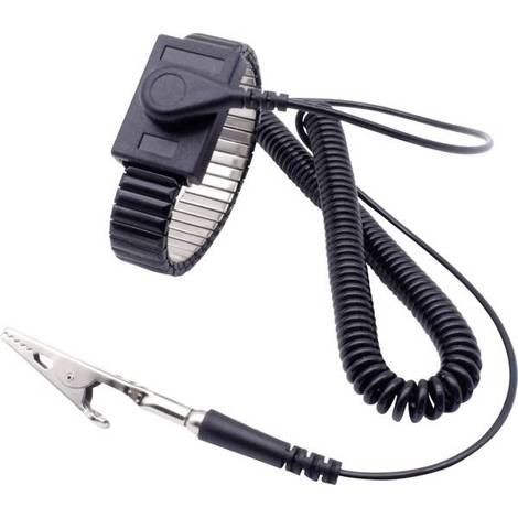 Quadrios ESD-Handgelenkband Schwarz mit Druckknopf - 4 mm - Erdungsarmband