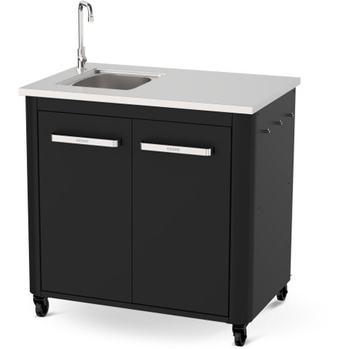 Cozze Outdoor Küche mit Spüle 180 x 60 cm schwarz (90529)