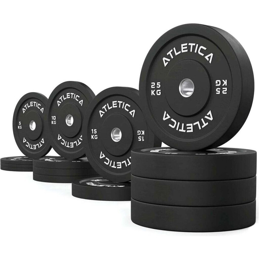 Atletica 190 kg Bumper Plates Set - Strapazierfähige Hanteln für Fitness und Gewichtheben