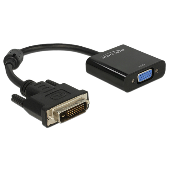 DeLOCK DVI-D zu VGA Adapter 0,16m - Schwarz (D-Sub)