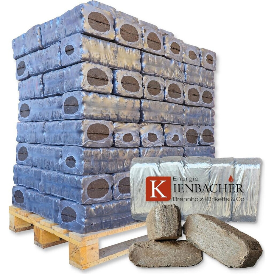 Energie Kienbacher Torfbriketts 1000 kg - Hartholzbriketts & Torfkohle - 10 x 10 kg auf Palette (BTB_PL1000)
