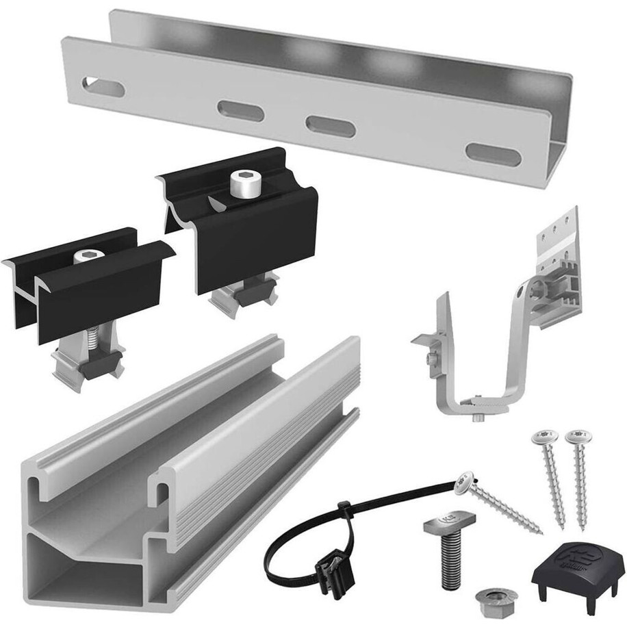 K2 Systems Rail PV Unterkonstruktion 4,8 kWP Set - SingleRail Montagesystem für Photovoltaik