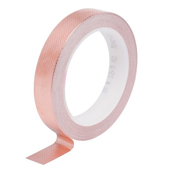 3M™ ET 1245 Kupferfolie - Geprägt mit Nicht-Leitfähigem Kleber | 19 mm x 16,5 m x 0,1 mm | Abschirmband