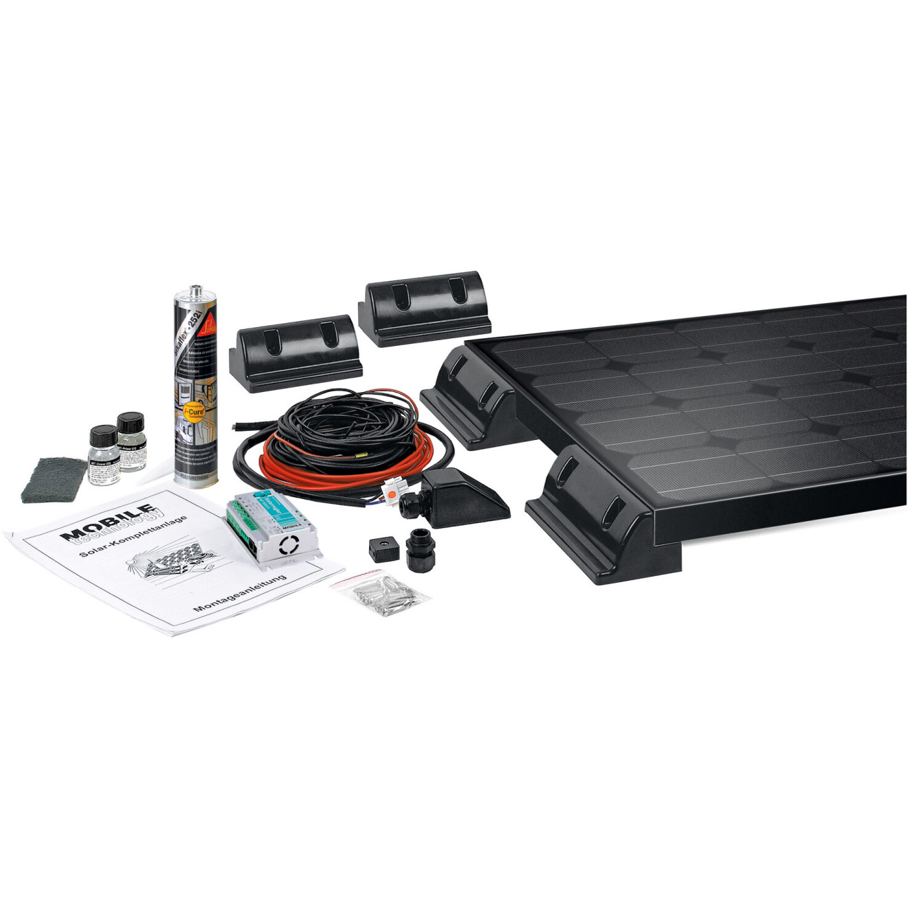 Büttner Elektronik MT 170 Solar-Komplettanlage 170Wp für Wohnmobil & Camping - Monokristallin mit Laderegler