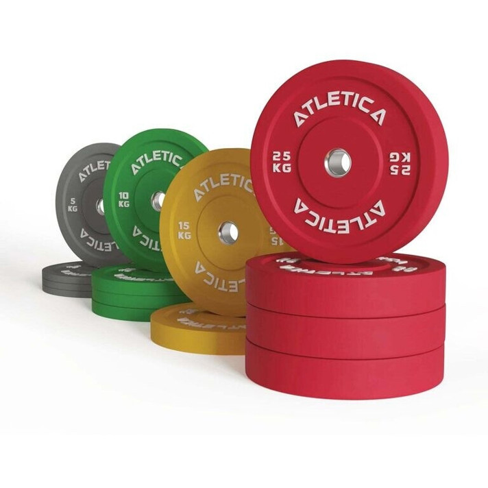 Atletica 190 kg Farbliche Bumper Plates Set - Hochwertige Hanteln für Fitness und Krafttraining