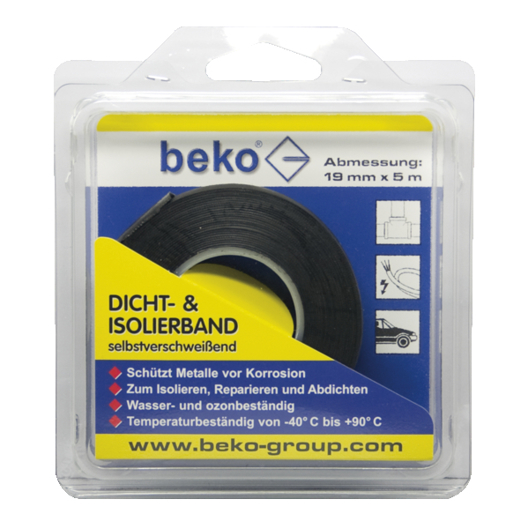 Beko Dicht- und Isolierband 19 mm x 5 m - Schwarz - Hochwertige Isolierung